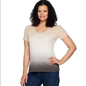 Lisa Rinna Collection Short Sleeve Tie-Dye Top XL